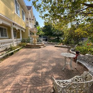Patio and fountain at Mary's Place